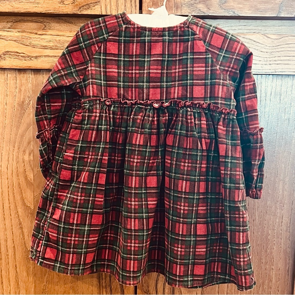 Chelsea & Violet Baby Girl Dress Red Plaid Corduroy 18 Months